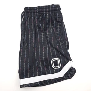 Overtime Men's Basketball Shorts M Black Logo Striped Pockets 5" Inseam EUC - Picture 1 of 13