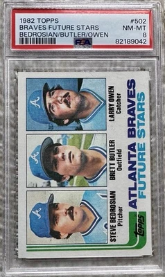 Topps Brett Butler Steve Bedrosian 1982 radiocontrol PSA 8 Foto 1 de 2
