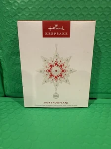 2024 Punze Ornament Schneeflocke 2024 Porzellan Ornament NEU - Bild 1 von 4