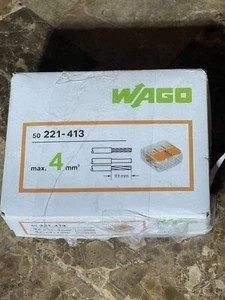 Wago 221-413 DADI LEVA 10AWG 3 Connettori fili compatti conduttori 30 PK - Foto 1 di 4