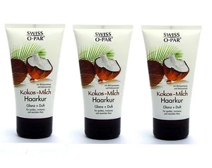 3x 150ml Swiss O Par leche de coco tratamiento del cabello brillo + fragancia 3 cuidados - Imagen 1 de 1
