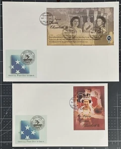MICRONESIA 2003, 2 FDC + STAMP SHEETS, Coronation Of Queen Elizabeth ll SC 543-4 - Picture 1 of 1