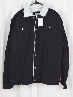 Omoone Men's Lapel Sherpa Lined Thicken Denim Jean Trucker Jacket Size 2XL - Image 1 of 2