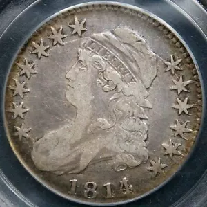 1814/3 Capped Bust Half Dollar 50c PCGS VF25 OGH Early Bust Half w/Overdate OGH! - Picture 1 of 6