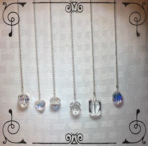 You Choose! Handcrafted Fan Light Pull Made with Genuine Swarovski Silver 1.5mm - Picture 1 of 16