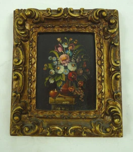 QUADRETTO  FIORI MINIATURA DIPINTO A MANO NEVA ARREDO IDEA REGALO - Foto 1 di 4