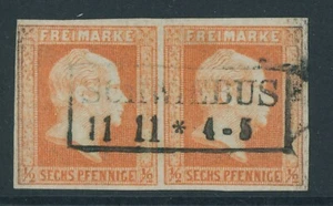 Preussen Paar Mi. Nr. 13 a gestempelt Ra2 "SCHWIEBUS“ Topstück 450 Euro - Imagen 1 de 2