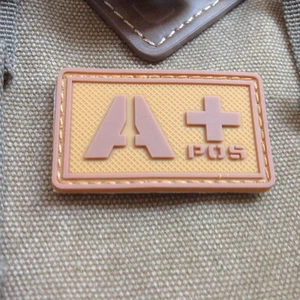 A+ POS BLOOD GROUP BLOOD TYPE BADGE USA ARMY 3D PVC HOOK PATCH - Picture 1 of 5