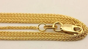 Collar cadena trigo redondo oro amarillo 14k langosta 20 pulgadas largo 1,10 mm 2,44 gramos - Imagen 1 de 5