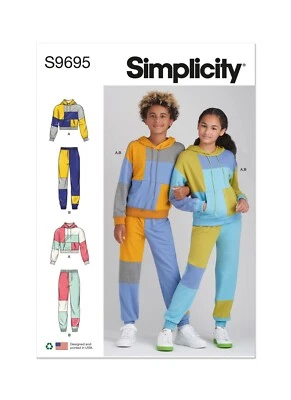 SIMPLICITY 9695 UNISEX HOODIE & JOGGER SET Sewing Pattern Sizes 8-16 - Image 1 of 4