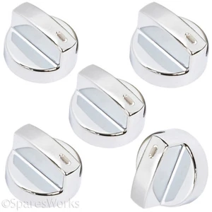 FLAVEL MILANO Genuine Oven Cooker Temperature Control Switch Knobs Silver x 5 - Picture 1 of 3