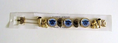 Brazalete Penn State Nittany Lions Varsity tono dorado doble cadena 7,5" moda  Foto 1 de 4