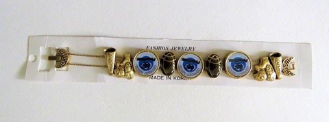 Penn State Nittany Lions Varsity Gold Tone Double Chain Bracelet 7.5" Fashion Cover