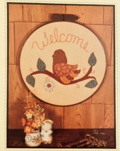 Welcome Hoop Bird Pattern for 14" Hoop Honey Bee Patterns 1981 Sharon Wright - Picture 1 of 4