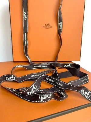 HERMES LOGO RIBBON NEW BOLDUC VARIOUS LENGTHS YOU CHOOSE MANY VERSIONS AUTHENTIC - Image 1 of 4