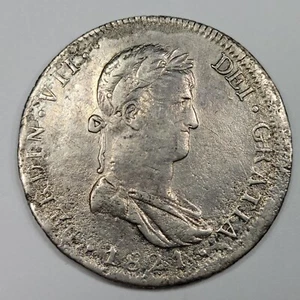 1821 Ga Mexico Silver 8 Reales GUADALAJARA Rare Mint Spanish Colonial *J677 - Picture 1 of 3