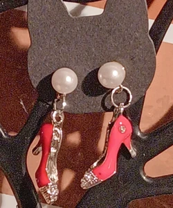 Skurrile Legierung Rotgold High Heel Form Ohrhänger süß & lustig - Bild 1 von 3
