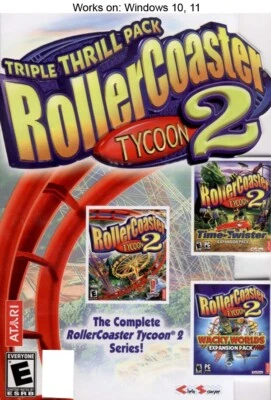 Rollercoaster Tycoon 2: Triple Thrill Pack PC Game Windows 10 11 roller coaster - Image 1 of 2