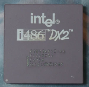 Intel 486DX2-66 Mhz CPU Processor A80486DX2-66 SX750 1989 - Works? Gold Scrap? - Picture 1 of 2