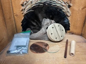 1-Easy Grip Black Limba Turkey Call Pot Call Kit Copper over Glass W/ Striker - Picture 1 of 3