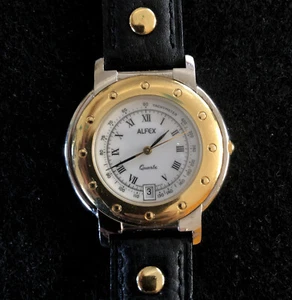 ALFEX TACHYMETER Quartz Mens Wristwatch Swiss Made MOD. DEP. Showerproof - Picture 1 of 12