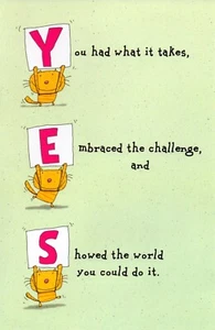 Playful, GRADUATION Card Cat, YES, Congrats by American Greetings + Envelope - Picture 1 of 4