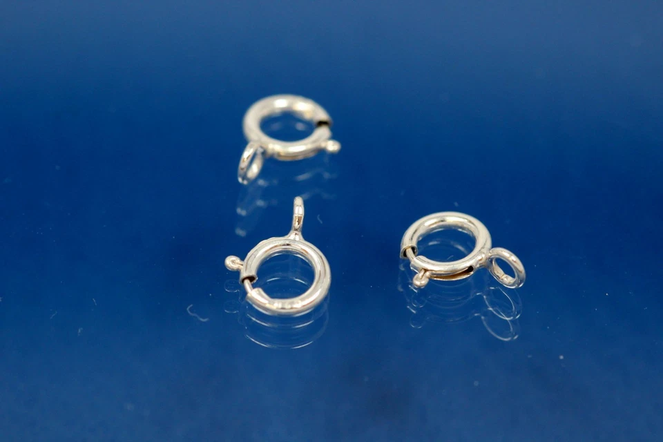 50 x Federring 5mm 925-er Silber Ring-Verschluss Kettenverschluss 109-50E - Bild 1 von 1