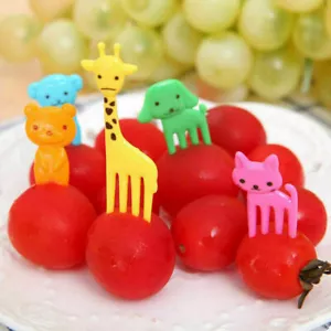10pcs Cute Bento Kawaii Animal Food Fruit Picks Forks Lunch Accessory Box F0R9 - Picture 1 of 6