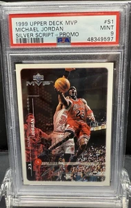 1999 UPPER DECK MVP MICHAEL JORDAN SILVER SCRIPT - PROMO #S1 PSA 9 - Picture 1 of 2