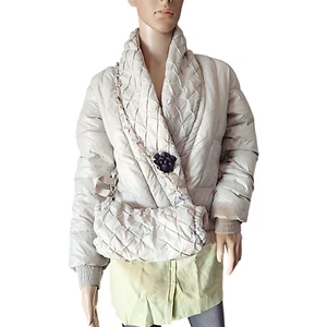 Made for Loving Daunenjacke Damen M 38 Winterjacke mit Muff Grau Luxus Retro Y2K - Bild 1 von 7