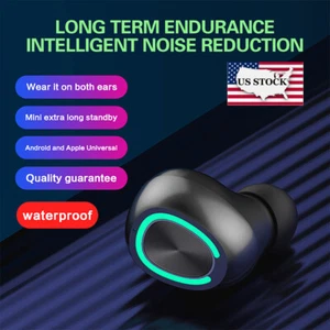 Single Bluetooth 5.3 Earbuds Mini Wireless Earphones Headset Headphones Mic USA - Picture 1 of 14