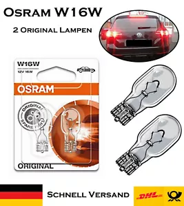 2 x Osram W16W 12V 921-02B standard bianco luce freno luce posteriore lampadina - Foto 1 di 3