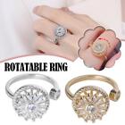 Crystal Anxiety Relief Revolving Rings Spin Women's Fidget Anti-Stress UK New
