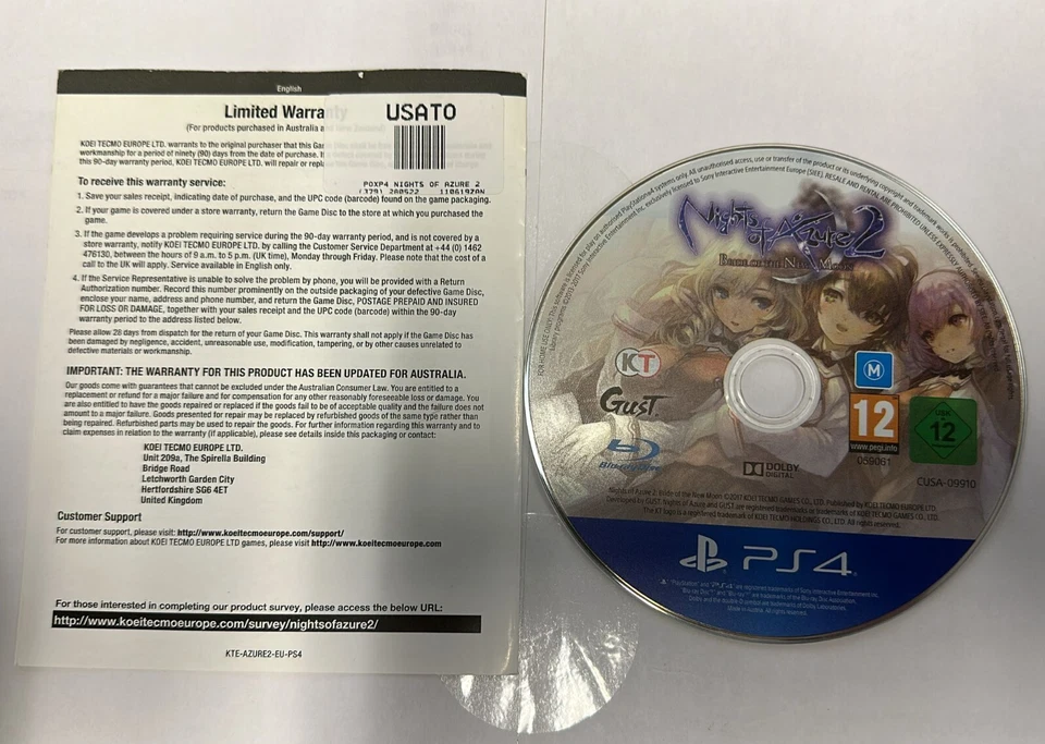 NIGHTS OF AZURE 2 Bride Of The New Moon PS4 Game - Image 1 of 1