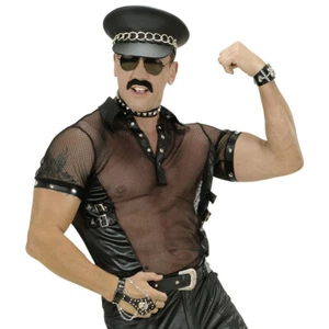 Rockershirt L 52 Netz Netzshirt Männer Netzoberteil 80er Jahre Herrenshirt Biker - Bild 1 von 2