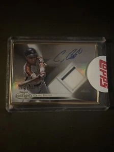 2018 Topps Gold Label Craig Biggio Golden Greats Auto 2 Color Relic 06/25 HOF - Picture 1 of 3