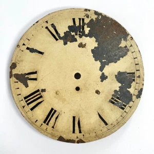Antique Metal Clock Dial In Need Of Restoration 30cm Diameter - Picture 1 of 9