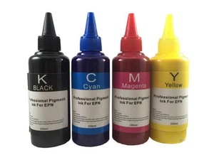 Pigment Refill ink kit for Epson 126 T126 WorkForce 7510 7520 7010 4x100ml - Picture 1 of 2