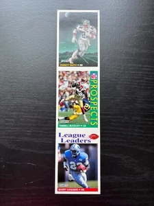 1992 Fleer Pre-Production Uncut PROMO Barry Sanders, Emmitt Smith, T. Buckley - Picture 1 of 2