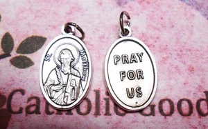 Saint St. Matthew / Pray for Us - Silver tone 1 inch Medal  - Picture 1 of 3