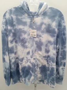 Gap Hoodie Youth 8 Blue Tiedie Clouds Full Zip Sweatshirt Casual Preppy Warm - Picture 1 of 7