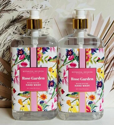 Paquete de 2 infusiones botánicas ~ lavado a mano nutritivo de jardín de rosas 24 fl oz cada uno Foto 1 de 2