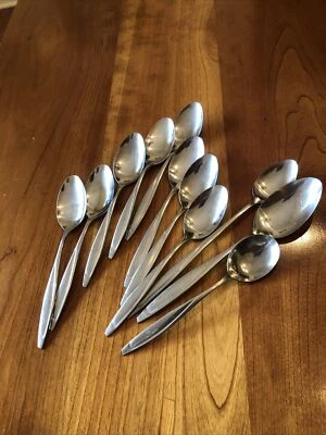 Hull HAMPSHIRE HOUSE Dorzel Stainless Lot Of 8 Teaspoons plus Danish Modern - Image 1 of 4
