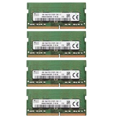 Hynix 16GB 4X4GB DDR4 PC4-17000 DDR4-2133MHz SODIMM Memory Ram HMA451S6AFR8N - Image 1 of 4