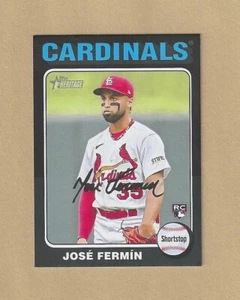 2024 Topps Heritage MINI Jose Fermin #322 BLACK BORDER PARALLEL 20/50 Cardinals - Picture 1 of 2