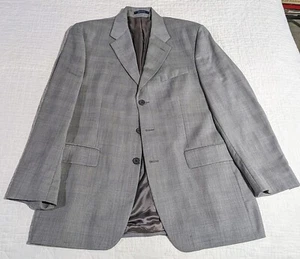 Chaps Suit Jacket Sport Coat Blazer Gray Single Vent Sz 44 Made Canada 3 Button - Picture 1 of 14