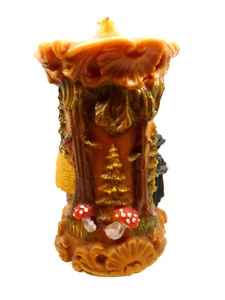 VTG German Johann Gunter Schwarzwald Carved & Painted Wax Candle Never Burned - Picture 1 of 10