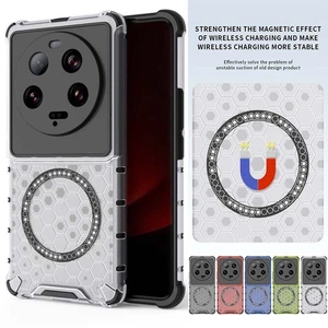 Magnetic Charge Honey Comb Phone CasFor Xiaomi 12 13 14 14T Poco X6 F6 X7 F5 Pro - Picture 1 of 17