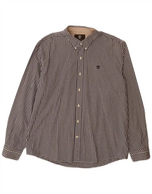 TIMBERLAND Mens Slim Fit Shirt XL Navy Blue Gingham Cotton BT07 - Image 1 of 3