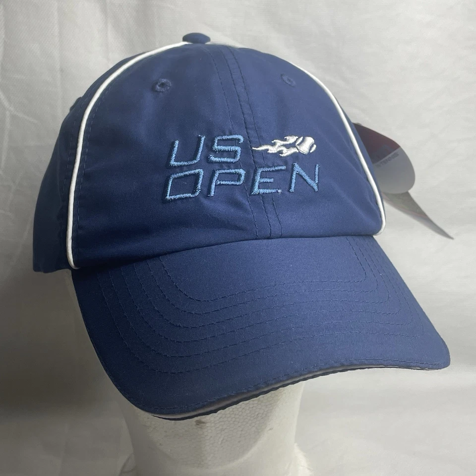 Wilson Athletics US Open Tennis Logo Cap Hat Adjustable Terry Cloth Lined Blue - Image 1 of 4